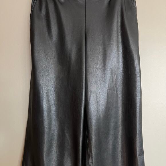 Anine Bing Koa Pant in Black Vegan Leather Size XS High Rise Wide Leg Chic Sexy - Picture 8 of 16
